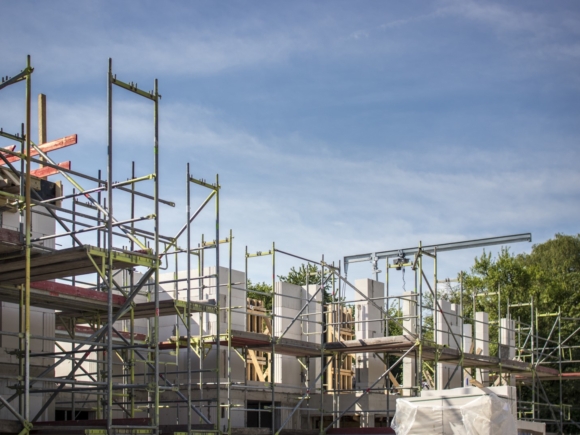 Baustelle einer Neubausiedlung